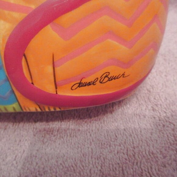 Vtg Laurel Burch Rainbow Cats Sculpture Feline Kitty Trio Hand Painted Signed - Picture 5 of 12